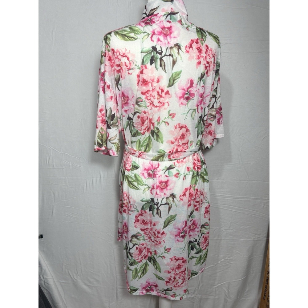 Show Me your MUMU Brie Pink Floral Short Robe Garden of Blooms One Size - Picture 5 of 9